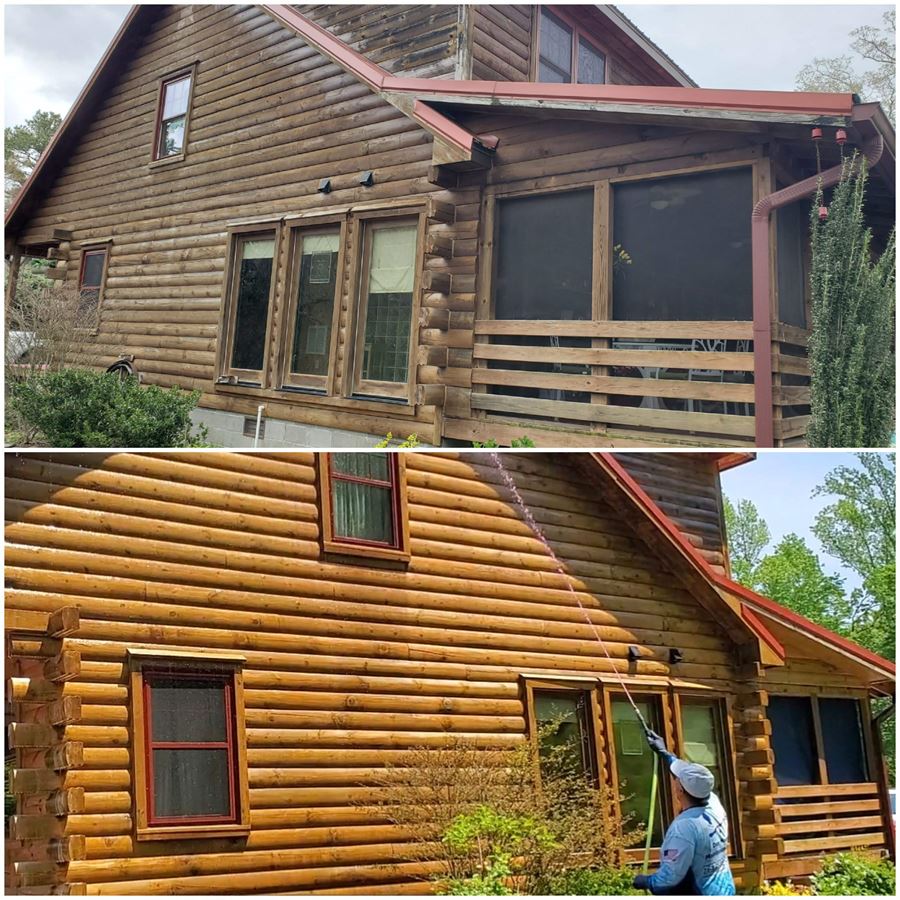 Log cabin and roof washing in carollton va